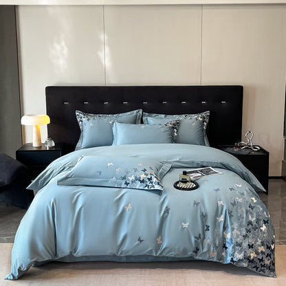 Butterfly Embroidered Pure Cotton Bedding Set(4PCS) - image 1