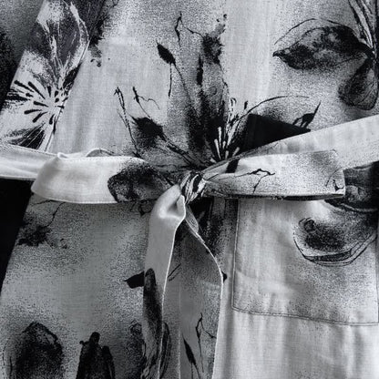 Watercolor Floral Organic Cotton Kimono Robe - image 35