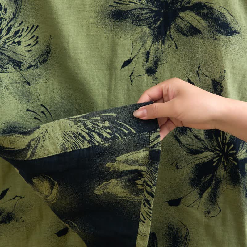 Watercolor Floral Organic Cotton Kimono Robe - image 25