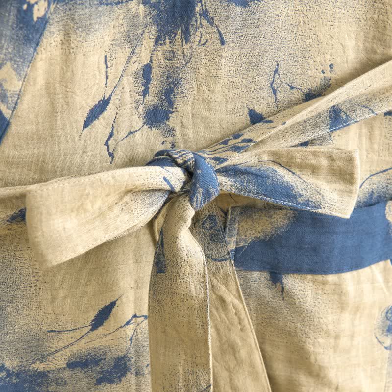 Watercolor Floral Organic Cotton Kimono Robe - image 10