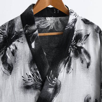 Watercolor Floral Organic Cotton Kimono Robe - image 32