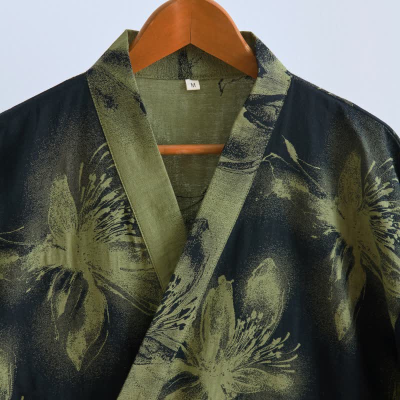 Watercolor Floral Organic Cotton Kimono Robe - image 15