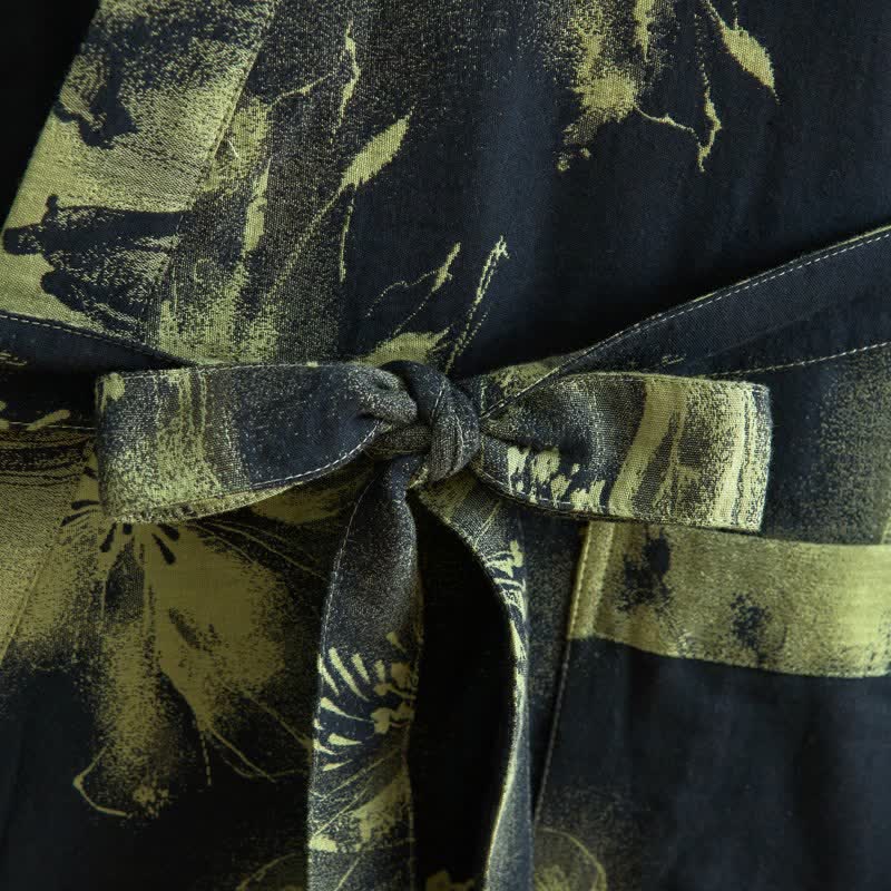 Watercolor Floral Organic Cotton Kimono Robe - image 18
