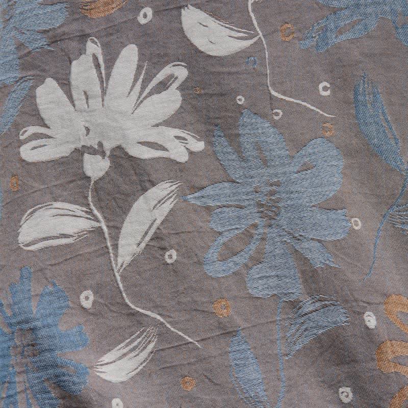 Gray Floral Cotton Gauze Kimono Robe - image 8