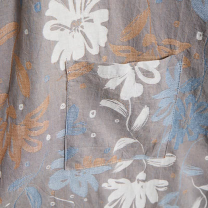 Gray Floral Cotton Gauze Kimono Robe - image 7