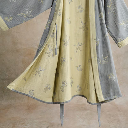 Elegant Floral Cotton Gauze Kimono Robe - image 3