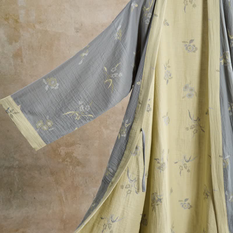 Elegant Floral Cotton Gauze Kimono Robe - image 4