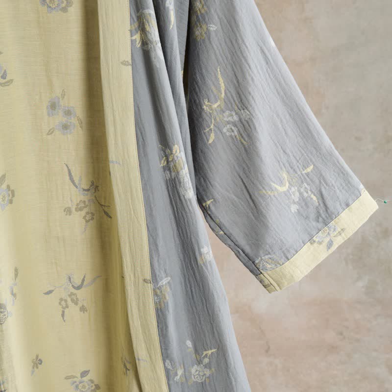 Elegant Floral Cotton Gauze Kimono Robe - image 5