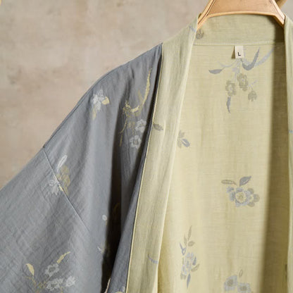 Elegant Floral Cotton Gauze Kimono Robe - image 6