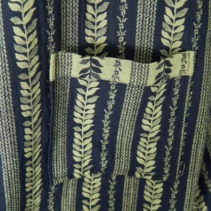 Leaf Striped Cotton Gauze Kimono Robe - image 6