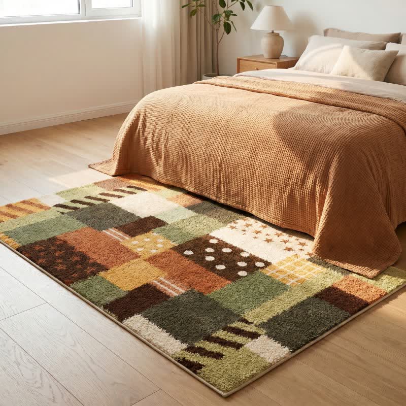 Patchwork Star Dot Striped Area Rug - image 2