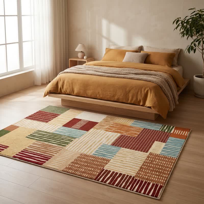 Modern Striped Patchwork Area Rug - image 3