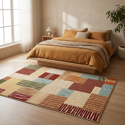 Modern Striped Patchwork Area Rug - image 3