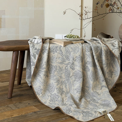 Elegant Rustic Grey Floral Muslin Quilt - image 2