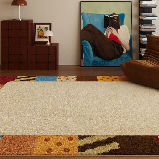 Retro Border Patchwork Area Rug - 79"W × 118"L - image 0