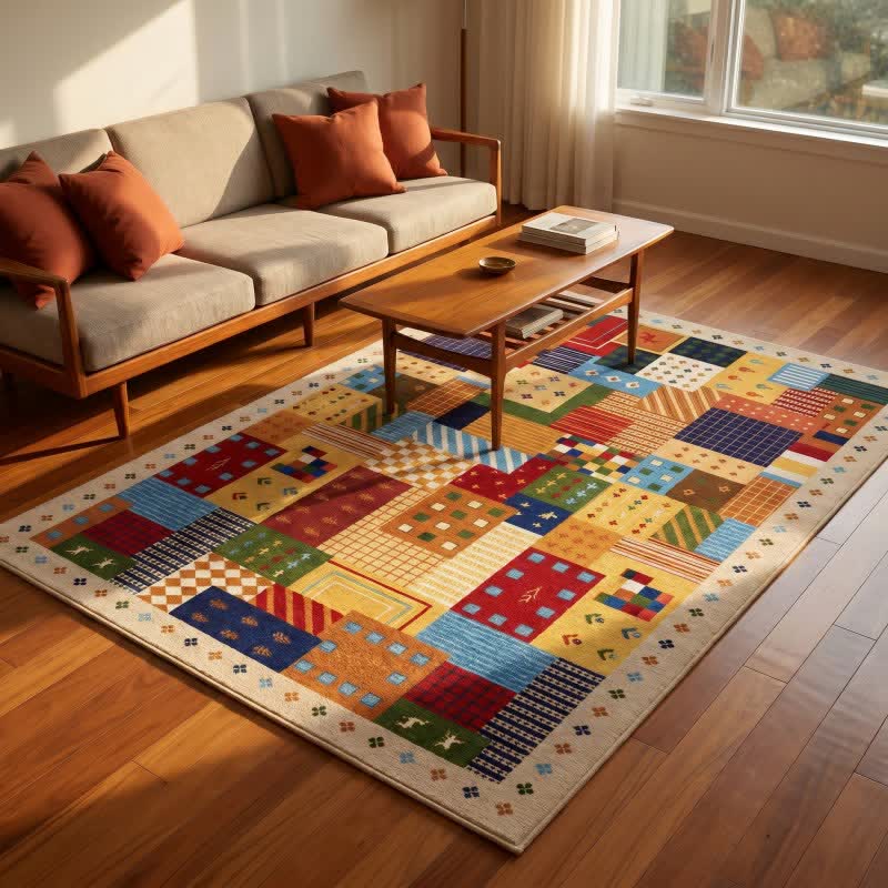 Vibrant Patchwork Geometric Area Rug - image 1
