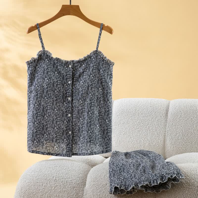 Floral Cotton Ruffle Cami Women's Pajamas - image 1