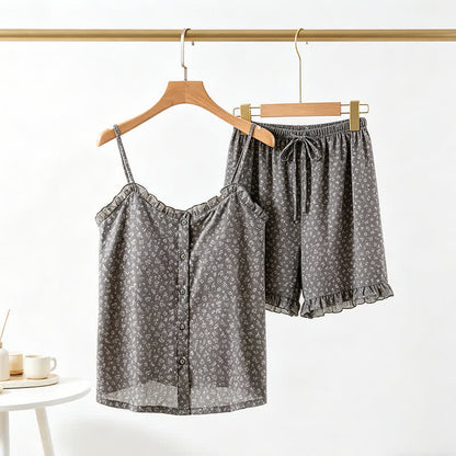 Floral Cotton Ruffle Cami Pajama Set - image 2
