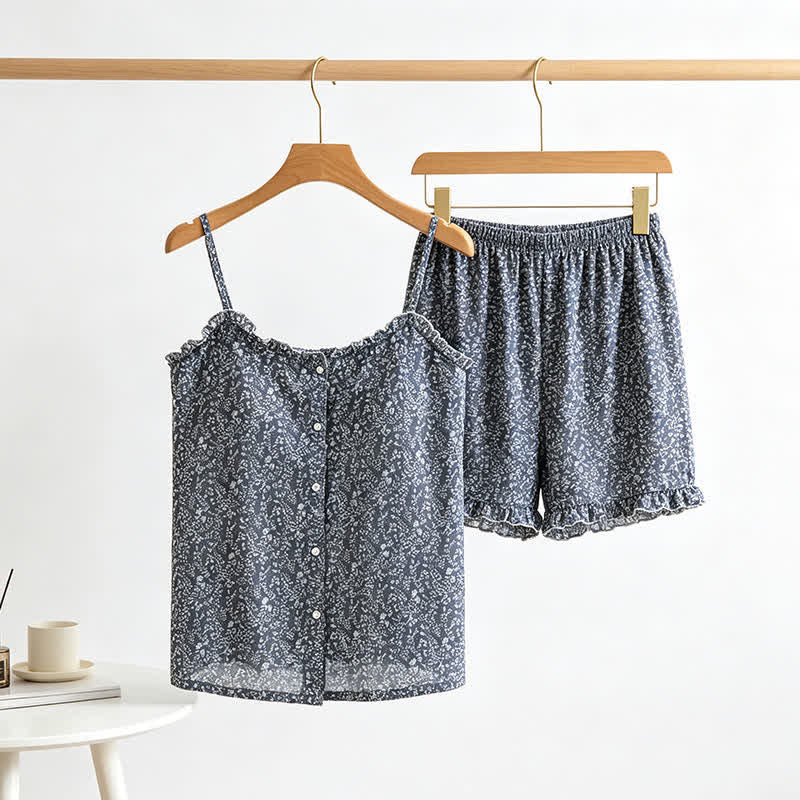 Floral Cotton Ruffle Cami Women's Pajamas - image 2