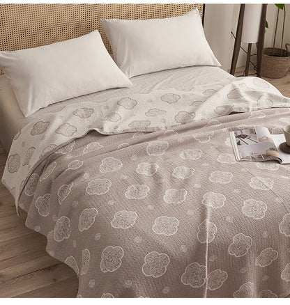 Oriental Ruyi Cloud Jacquard 3-Layer Gauze Quilt - image 1