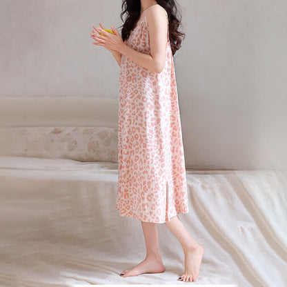 Leopard Print Lace Trim Nightgown - image 2