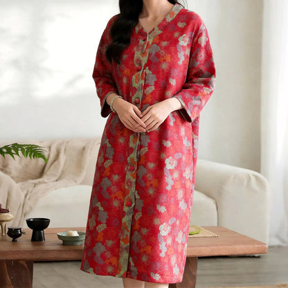 Vintage Floral Cotton Gauze Lounge Dress - image 6