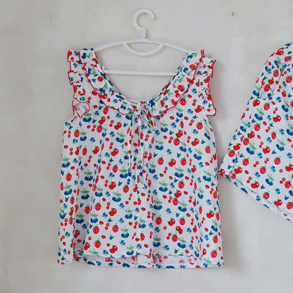 Fruit Cotton Gauze Ruffle Women's Pajamas - image 7
