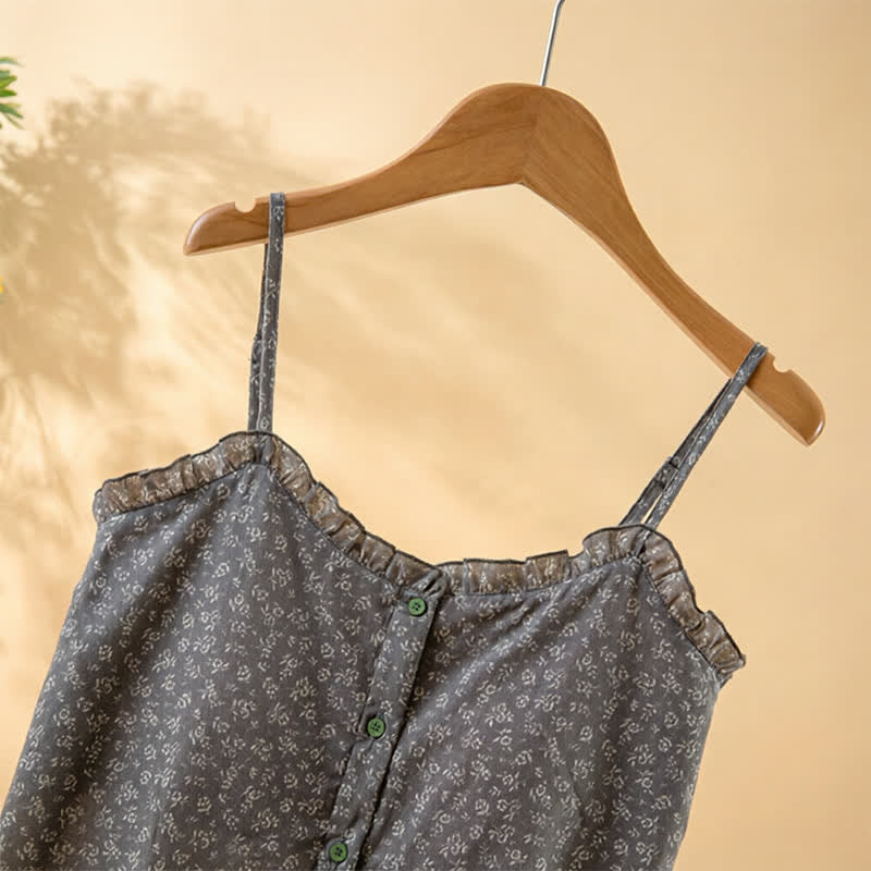 Floral Cotton Ruffle Cami Pajama Set - image 5