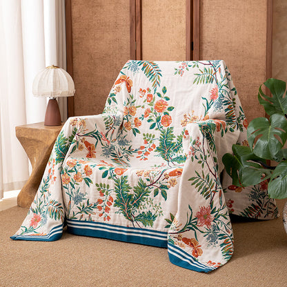Vintage Vine Floral Reversible Gauze Quilt - image 1