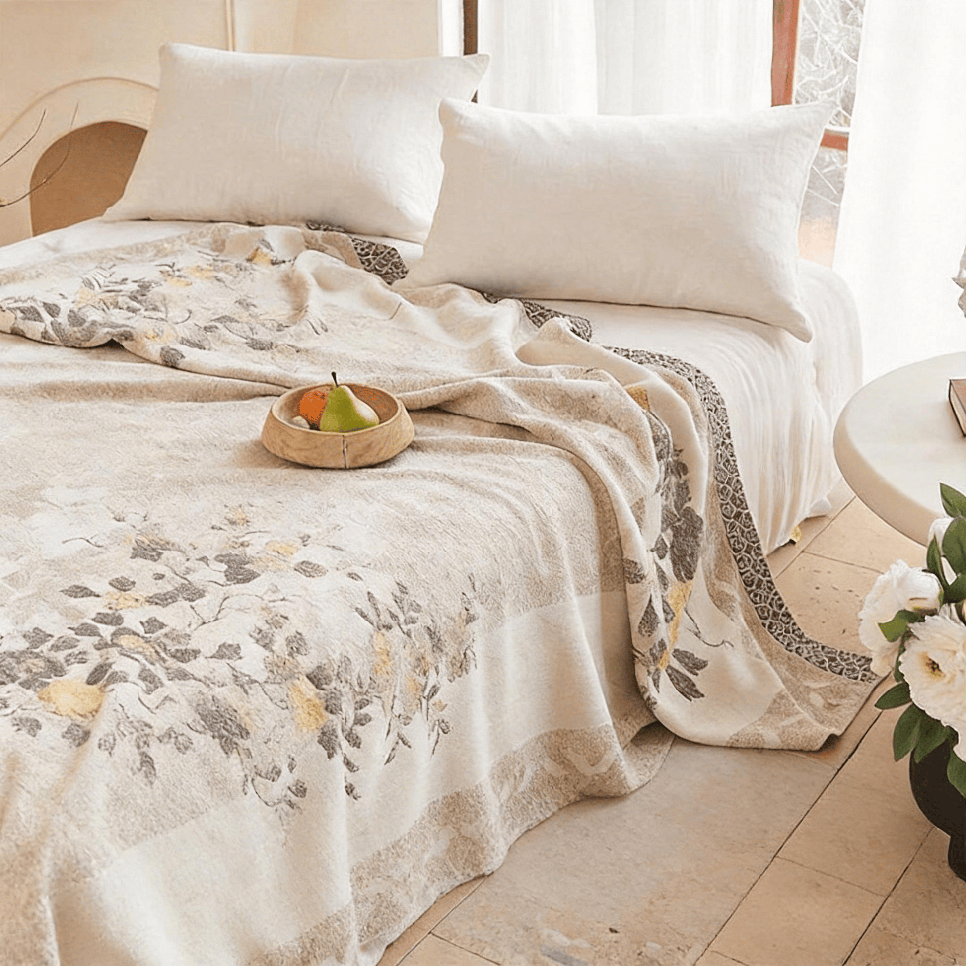 Oriental Peony Jacquard Reversible Gauze Quilt - image 2