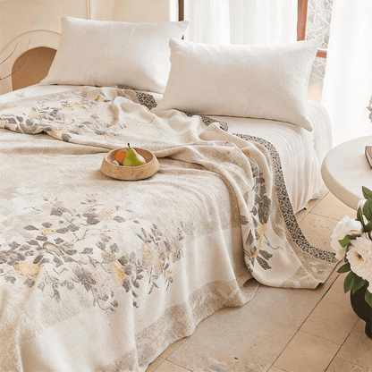 Oriental Peony Jacquard Reversible Gauze Quilt - image 2
