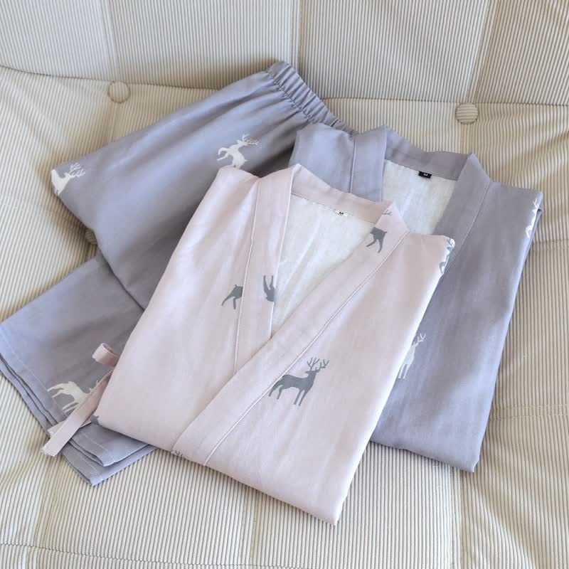 Couple Matching Deer Cotton Loungewear Set - image 1