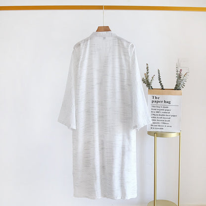 Unisex Cotton Gauze Kimono Lounge Robe - image 4