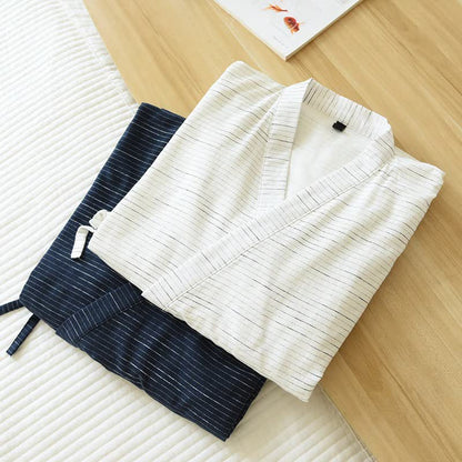 Unisex Cotton Gauze Kimono Lounge Robe - image 1
