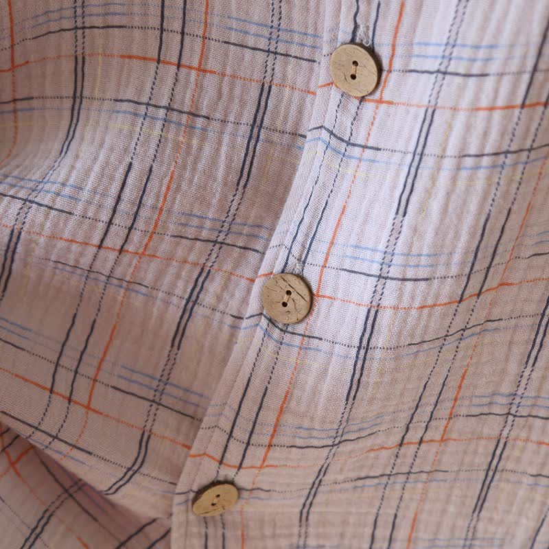 Colorful Stripe Check Cotton Matching Pajamas - image 21