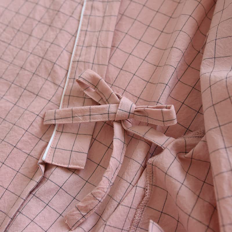 Couple Matching Gird Cotton Kimono Pajamas - image 14