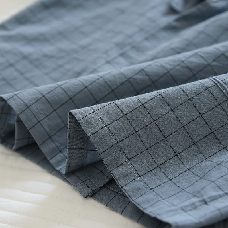 Couple Matching Gird Cotton Kimono Pajamas - image 7