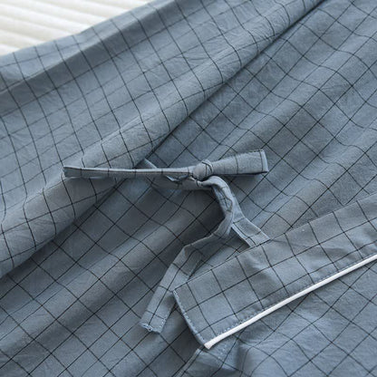 Couple Matching Gird Cotton Kimono Pajamas - image 4