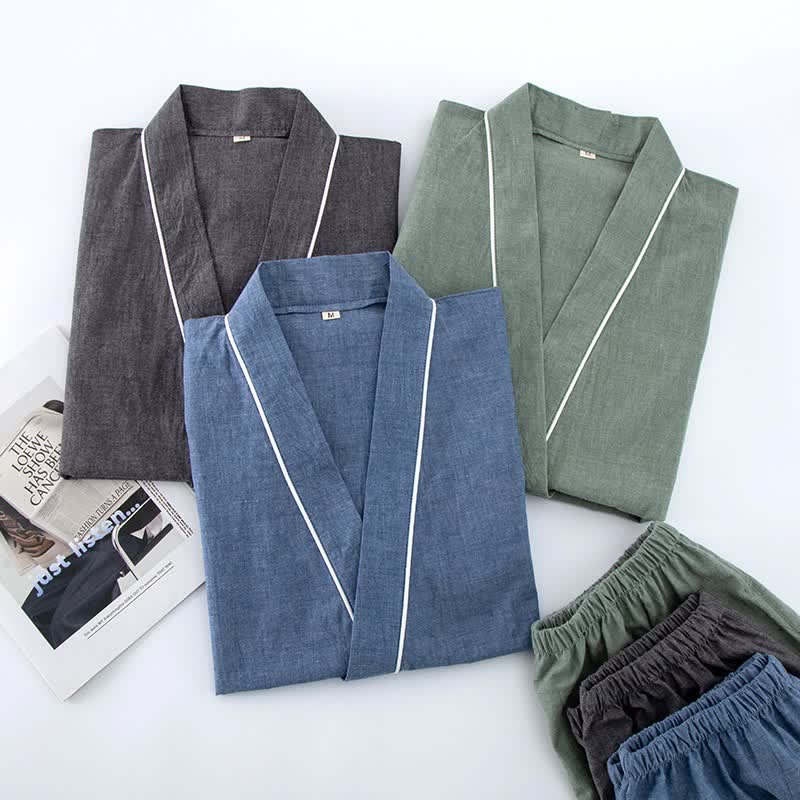 Unisex Solid Cotton Short Sleeve Pajamas - image 1