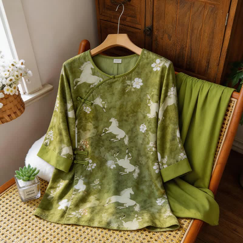 Horse Print Eastern-Inspired Loungewear Set - image 8