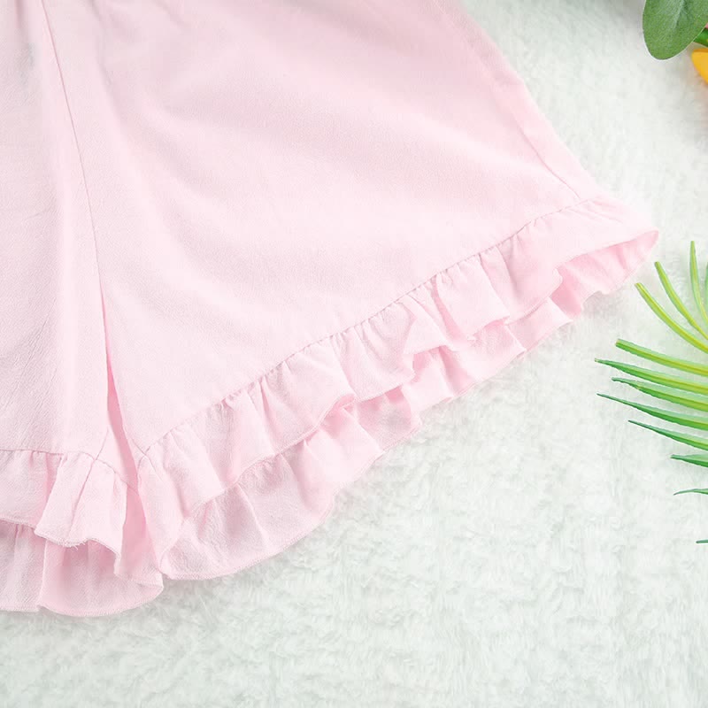 Solid Cotton Ruffle Trim Women's Pajamas - image 7