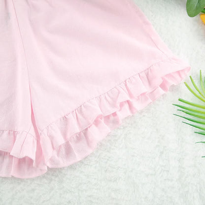 Solid Cotton Ruffle Trim Women's Pajamas - image 7