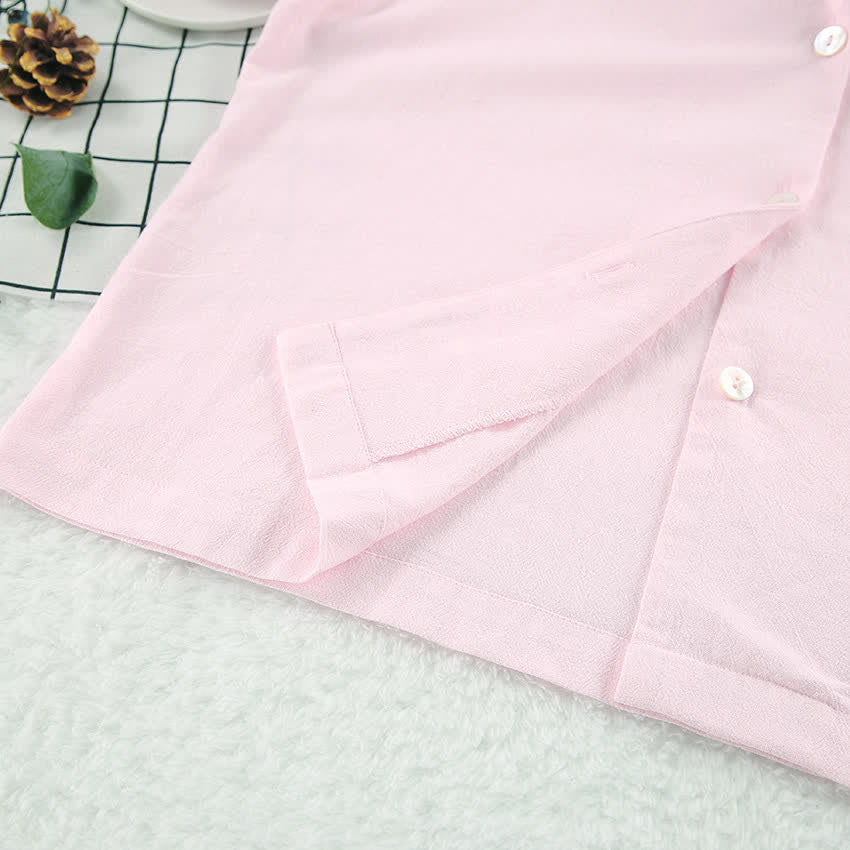 Solid Cotton Ruffle Trim Women's Pajamas - image 5