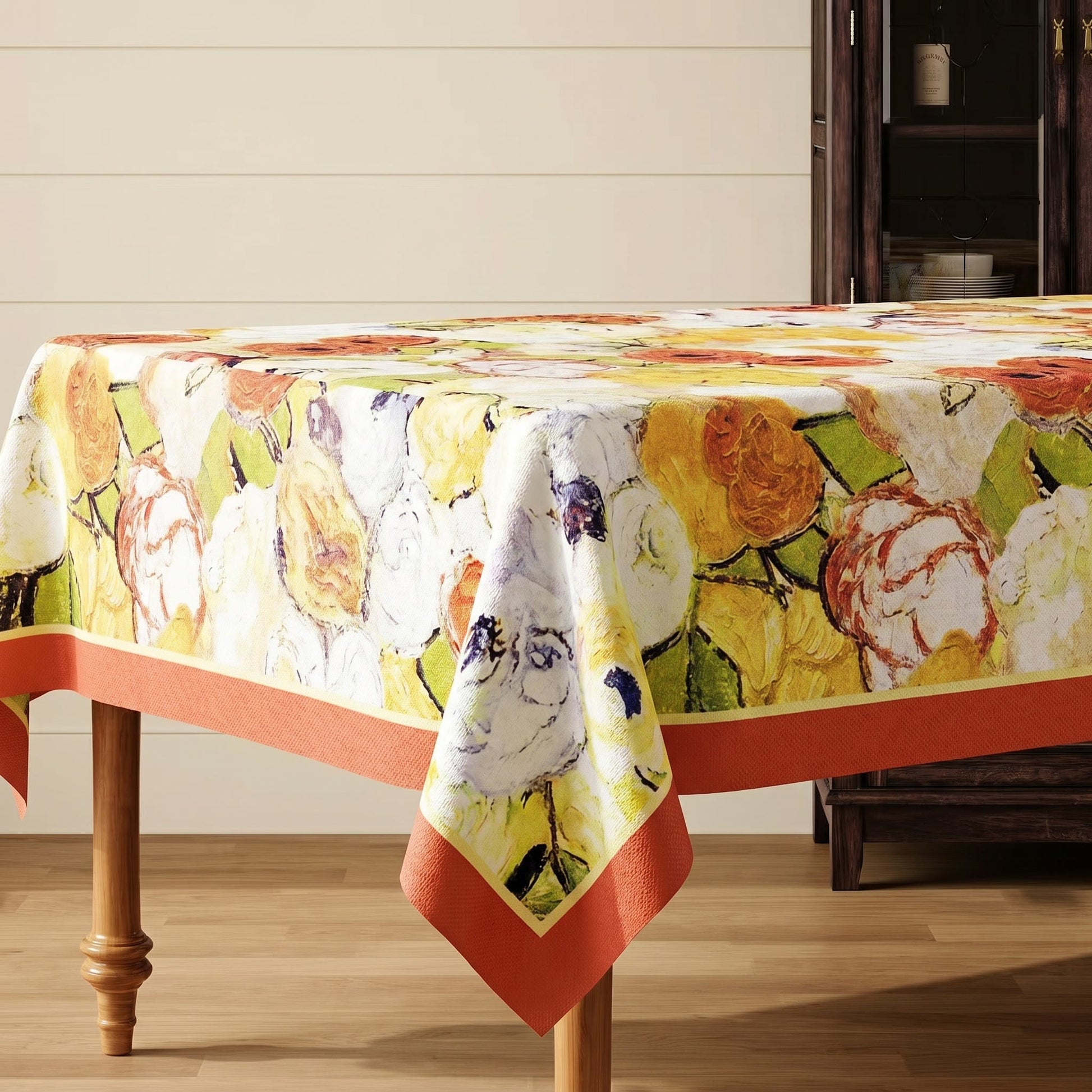 Waterproof Oil-Painting Floral Tablecloth - image 1