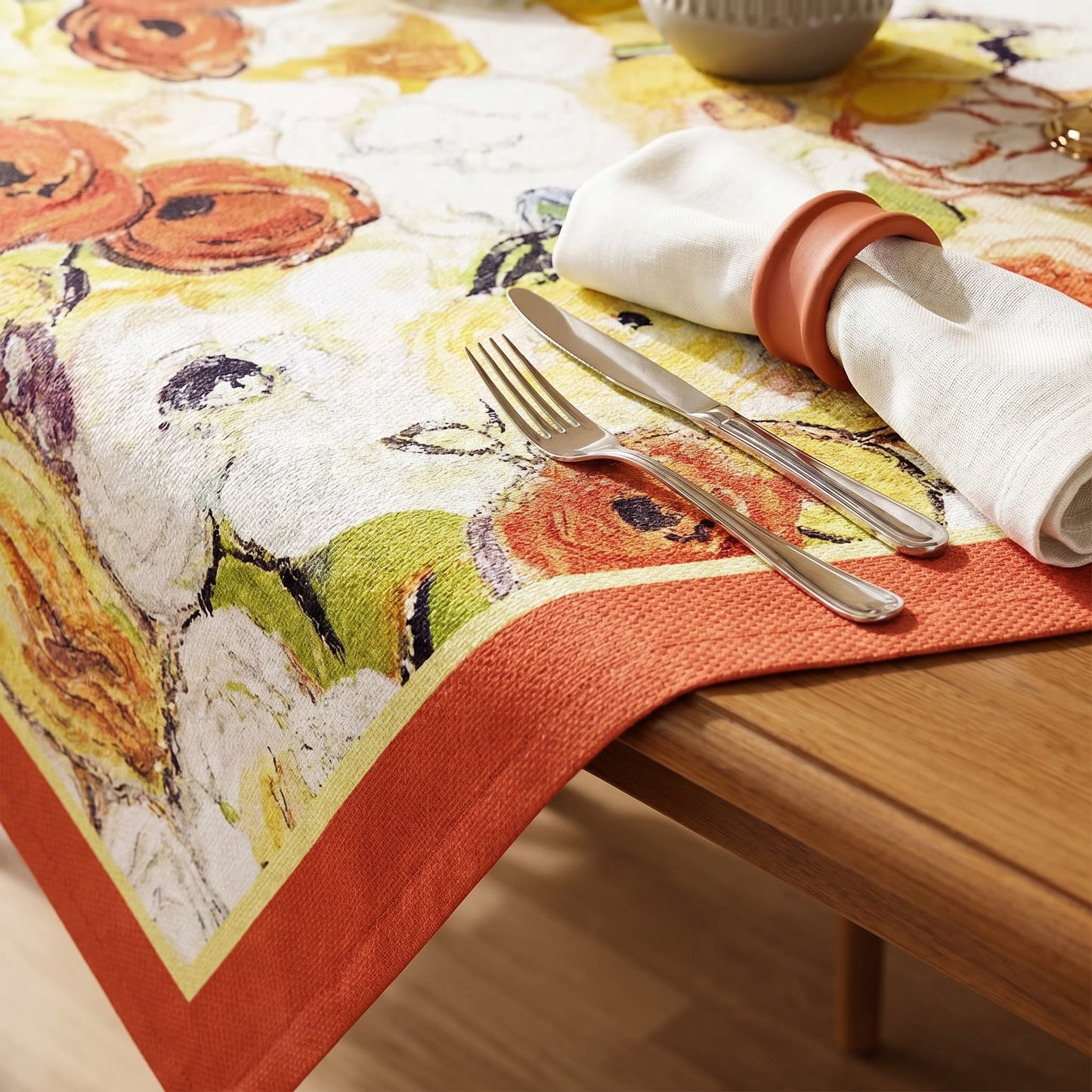 Waterproof Oil-Painting Floral Tablecloth - image 2
