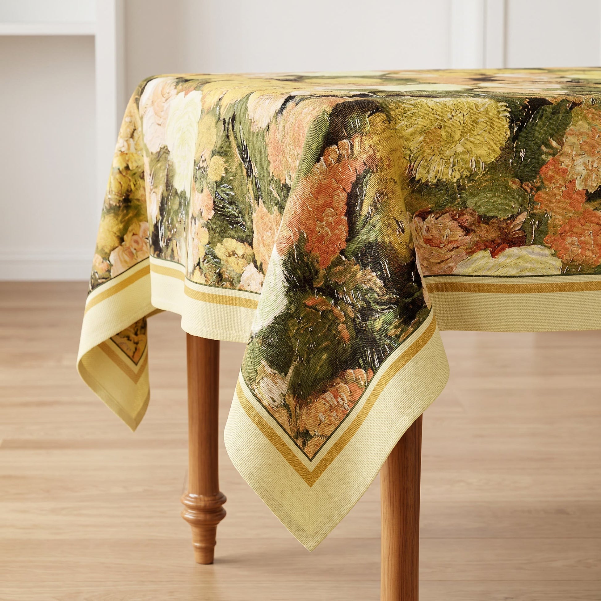 Elegant Painterly Floral Print Tablecloth - image 3