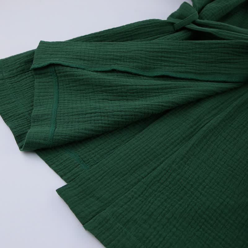 Solid Color Cotton Gauze Kimono Pajamas - image 11