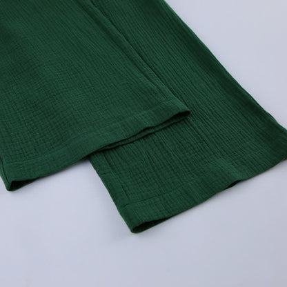 Solid Color Cotton Gauze Kimono Pajamas - image 14