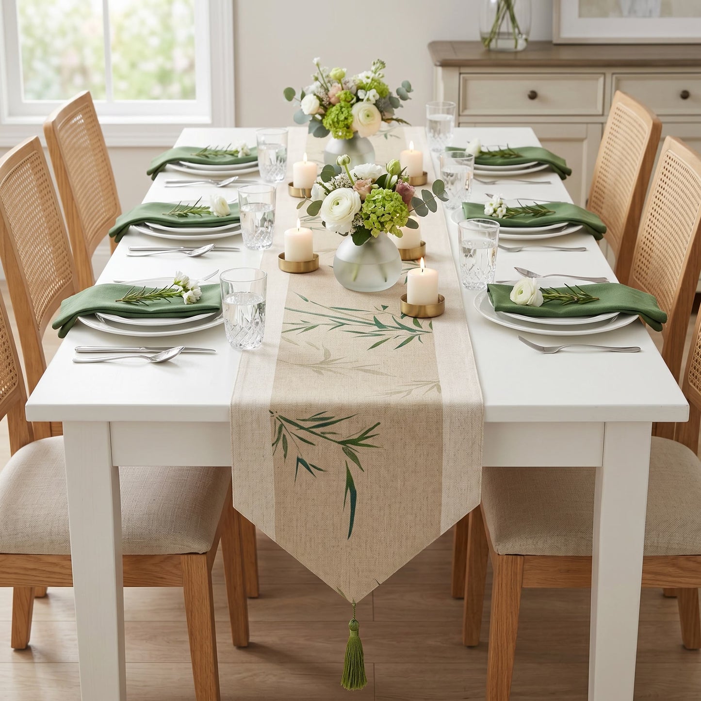 Oriental Ink-Wash Bamboo Table Runner - image 2