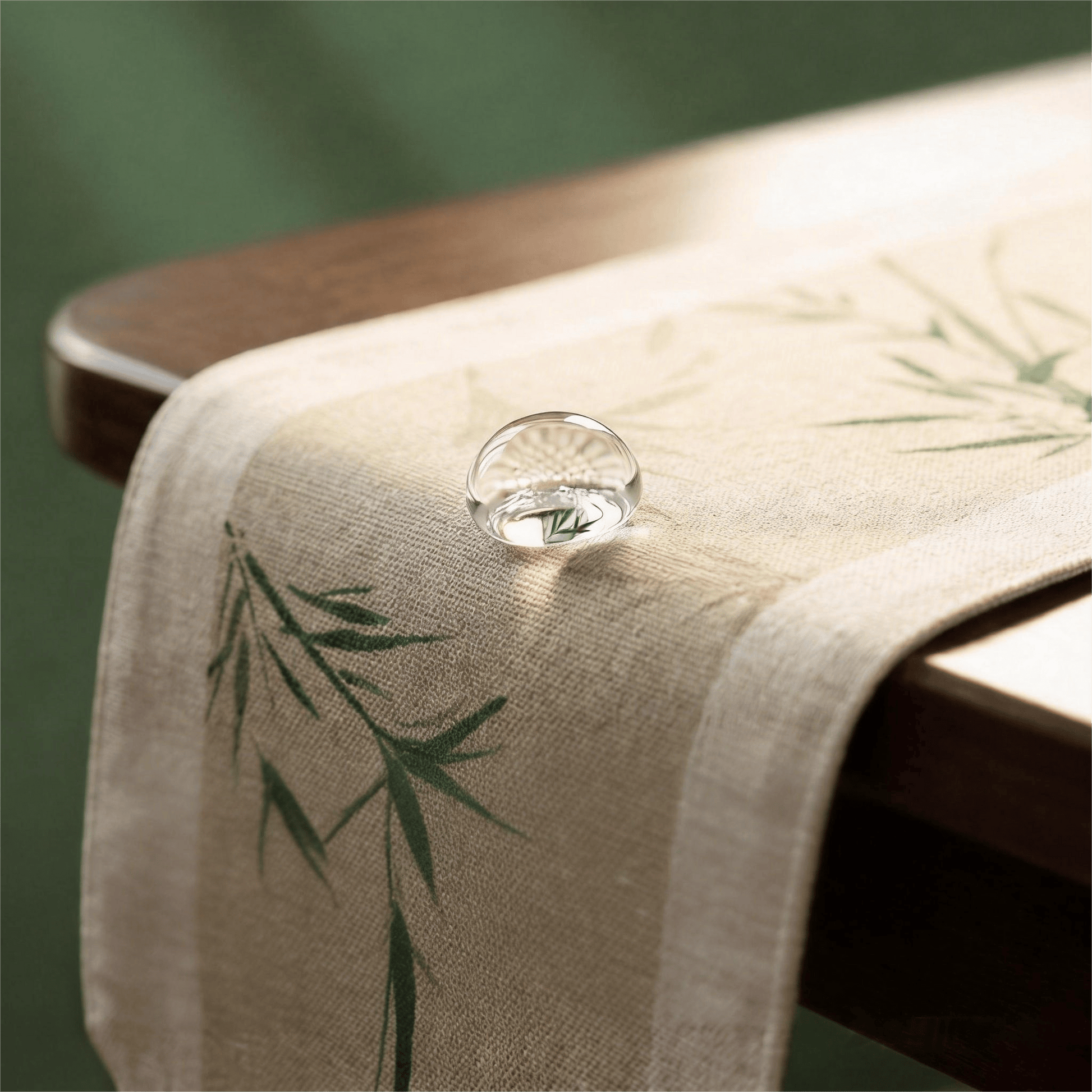 Oriental Ink-Wash Bamboo Table Runner - image 3